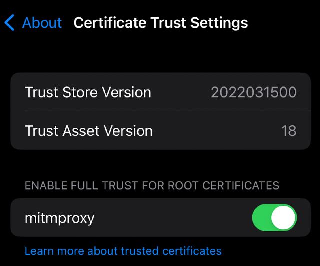 mobile ios trust setting mobile ios trust setting