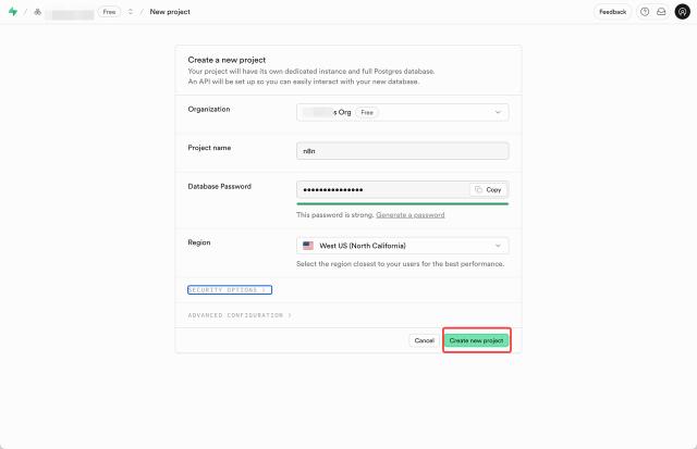 supabase project setting supabase project setting