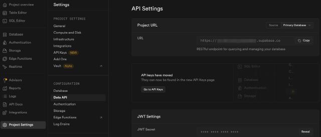 supabase project api url